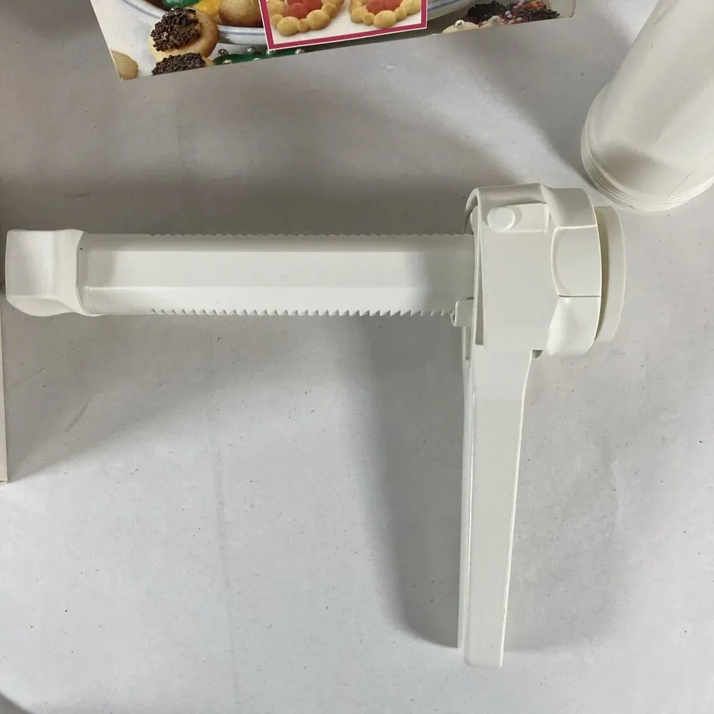 Hutzler Gerda Cookie Press & Food Decorator Easy Action Shapes Two Tone Vtg NOS